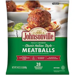 Johnsonville Meatballs Classic Italian Style Cooked 28 Meatballs - 24 Oz