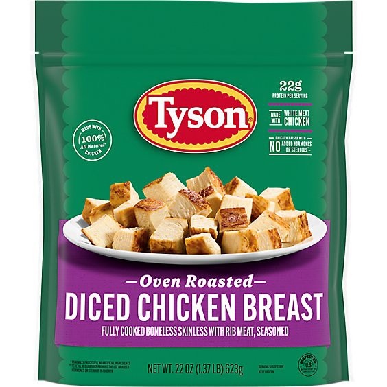 slide 1 of 8, Tyson Oven Roasted Diced Grilled & Ready Chicken Breast - 22 Oz, 22 oz