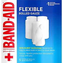 Band-Aid Gauze Rolled Medium Value Pack - 5 Count