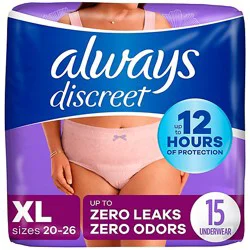Always Discreet Incontinence Underwear For Women Maximum Absorbency Xl - 15 Count