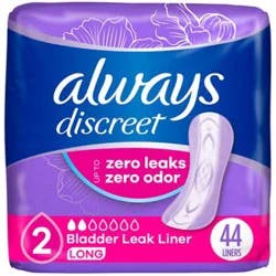 Always Discreet Postpartum Very Light Absorbency Long Length Incontinence Liners - 44 Count