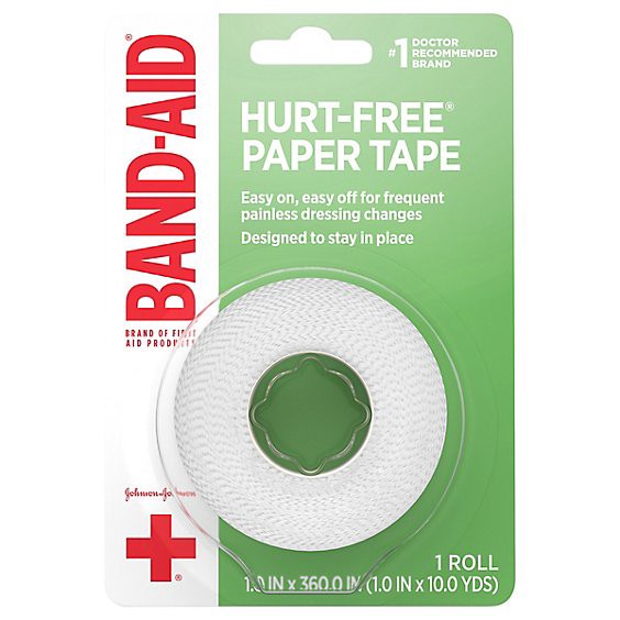 slide 1 of 1, Band-Aid Paper Tape Small 1 Inch - Each, 10 yd
