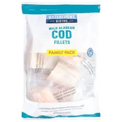 Waterfront Bistro Boneless Skinless Wild Alaskan Cod Fillets - 32 Oz