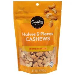 Signature Select Cashews Halves & Pieces Roasted & Salted - 5 Oz