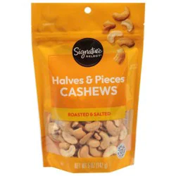 Signature Select Cashews Halves & Pieces Roasted & Salted - 5 Oz