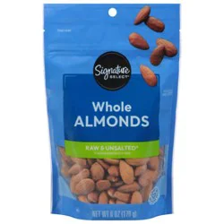 Signature Select Almond Whole Unroasted & Unsalted - 6 Oz