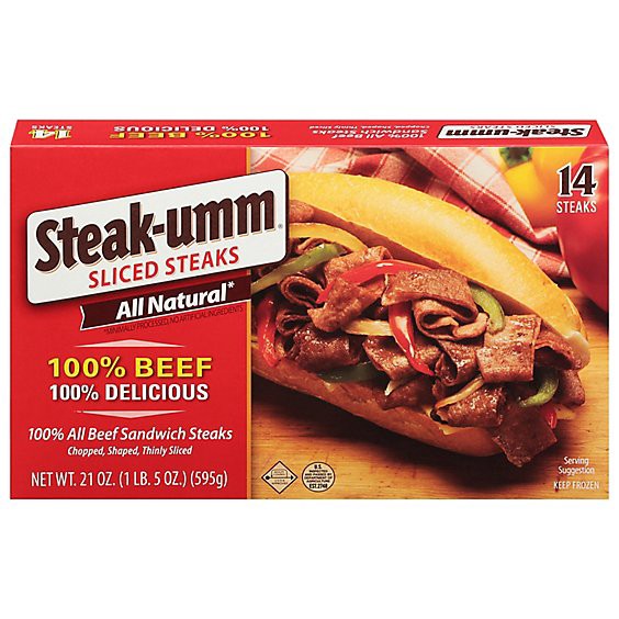 slide 1 of 1, Steak-Umm Sandwich Steaks Thin Sliced - 21 Oz, 21 oz
