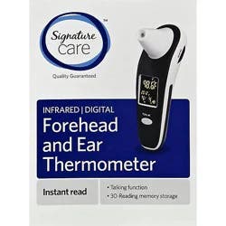 Signature Select/care Thermometer Forehead And Ear Infrared Digital Instant Read - Each