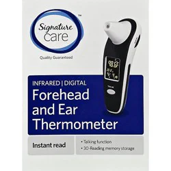 Signature Select/care Thermometer Forehead And Ear Infrared Digital Instant Read - Each