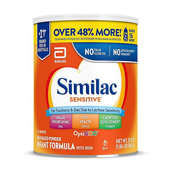slide 1 of 1, Similac Sensitive Infant Formula For Fussiness And Gas With Iron Powder - 29.8 Oz, 29.8 oz