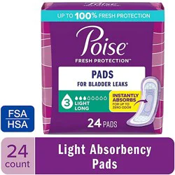Poise Incontinence Pads 3 Drop Absorbency Incontinence Pads - 24 Count