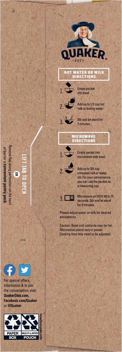 slide 9 of 9, Quaker Select Starts Protein Oatmeal Instant Banana Nut - 6-2.15 Oz, 6 ct