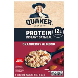 Quaker Select Starts Protein Oatmeal Instant Cranberry Almond - 6-2.18 Oz