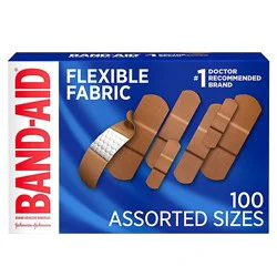 Band-Aid Brand Adhesive Bandages Flexible Fabric Assorted - 100 Count