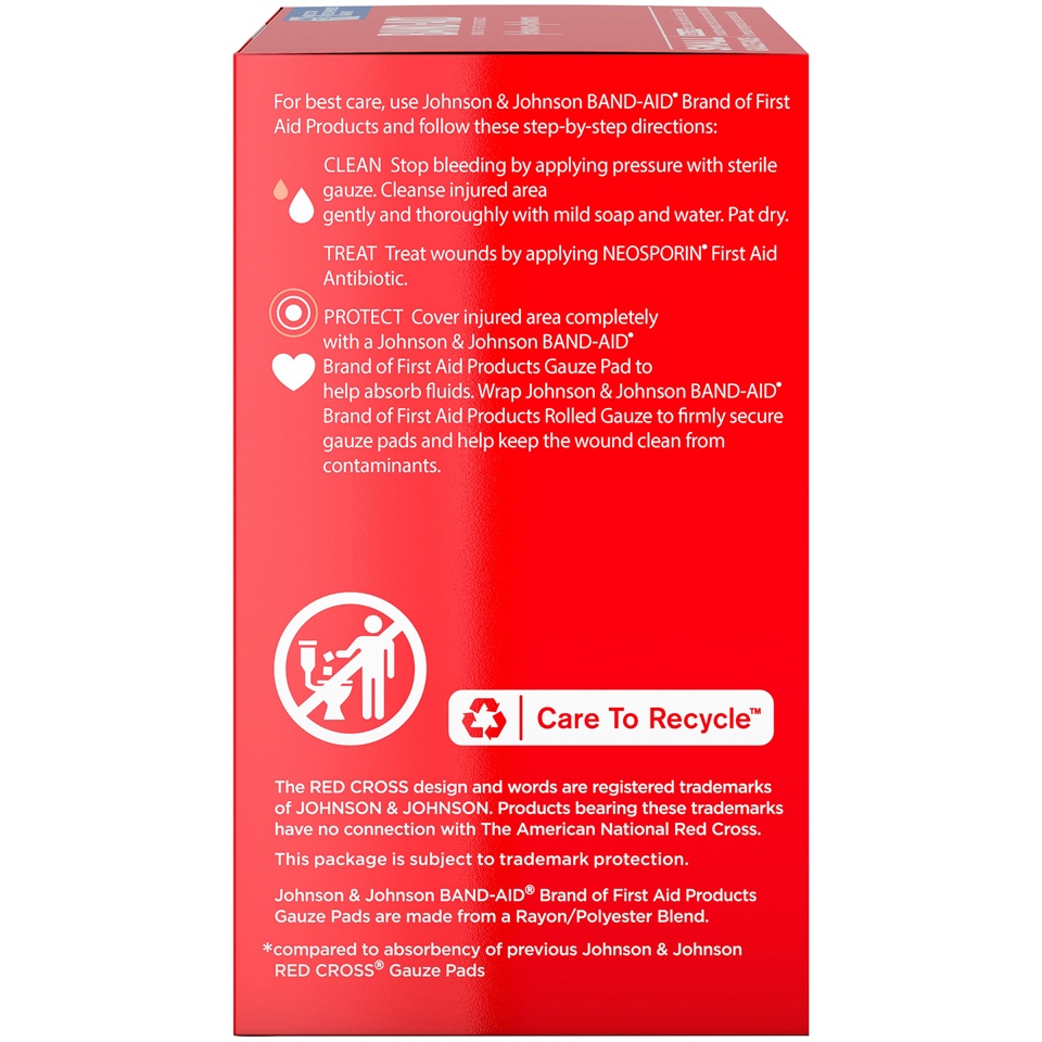 slide 5 of 6, Johnson & Johnson Brand Cushion Care Gauze Pads, Small, 2 in x 2 in - 10 ct, 10 ct