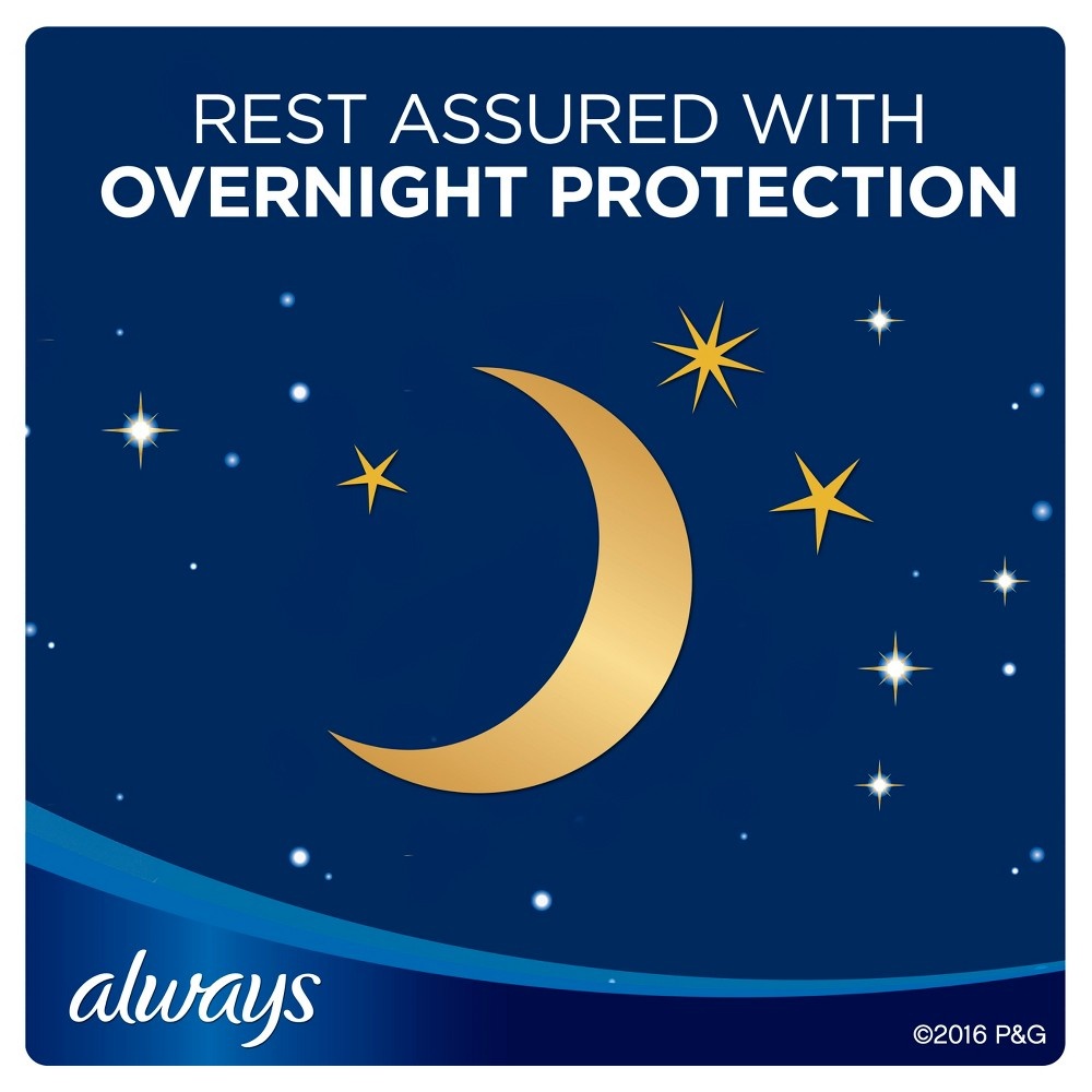 slide 6 of 8, Always Maxi Overnight Pads with Wings, Size 4, Overnight, Unscented, 28 Count, 28 ct