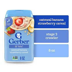 Gerber Lil Bits Cereal Oatmeal Banana Strawberry - 8 Oz