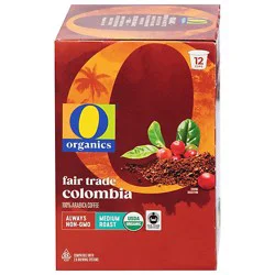 O Organics Coffee Organic Arabica Single Serve Cups Medium Roast Colombian - 12 Count