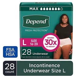Depend Fresh Protection Adult Large Blush Absorbency Incontinence Underwear - 28 Count
