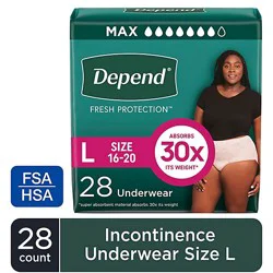 Depend Fresh Protection Adult Large Blush Absorbency Incontinence Underwear - 28 Count