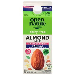 Open Nature Almondmilk Vanilla Unsweetened Half Gallon - 64 Fl. Oz.