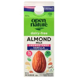 Open Nature Almondmilk Vanilla Unsweetened Half Gallon - 64 Fl. Oz.