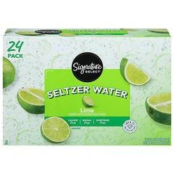 Signature Select Lime Seltzer Water - 24-12 Fl. Oz.