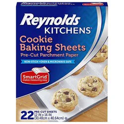 Reynolds Kitchens Parchment Paper Cookie Baking Sheets Pre Cut With Smartgrid - 22 Count