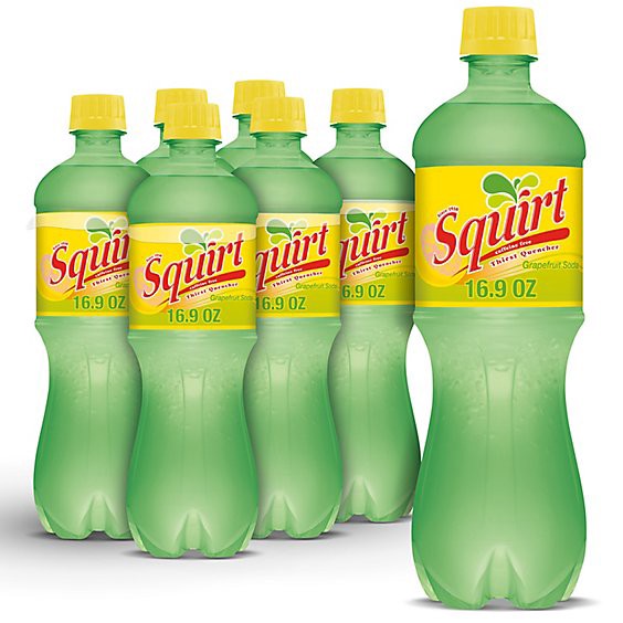 slide 1 of 11, Squirt Grapefruit Soda Bottle - 6-0.5 Liter, 6 ct; 16.9 fl oz