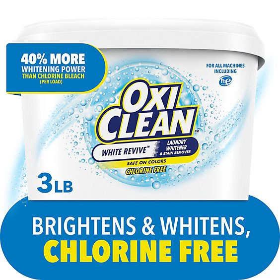 slide 1 of 1, Oxiclean White Revive Laundry Whitener And Stain Remover - 3 Lbs, 3 lb