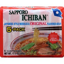Sapporo Ichiban Ramen Original 5 Pack - 17.5 Oz