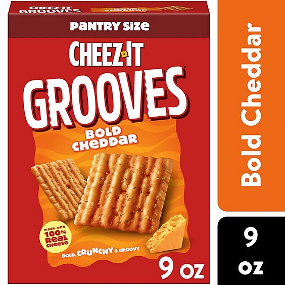 slide 1 of 13, Cheez-It Grooves Cheese Crackers Bold Cheddar Crunchy Snack Crackers - 9 Oz, 9 oz