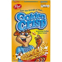 Post Golden Crisp Sweetened Puffed Wheat Breakfast Cereal - 14.75 Oz