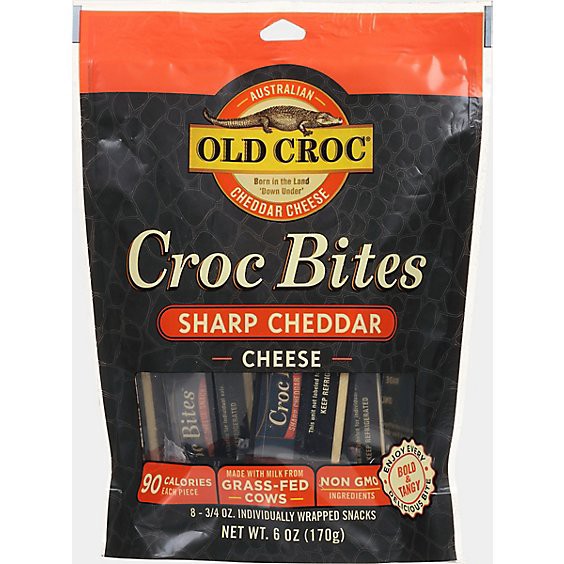 slide 1 of 12, Old Croc Sharp Cheddar Snacks Bites - 6 Oz, 6 oz