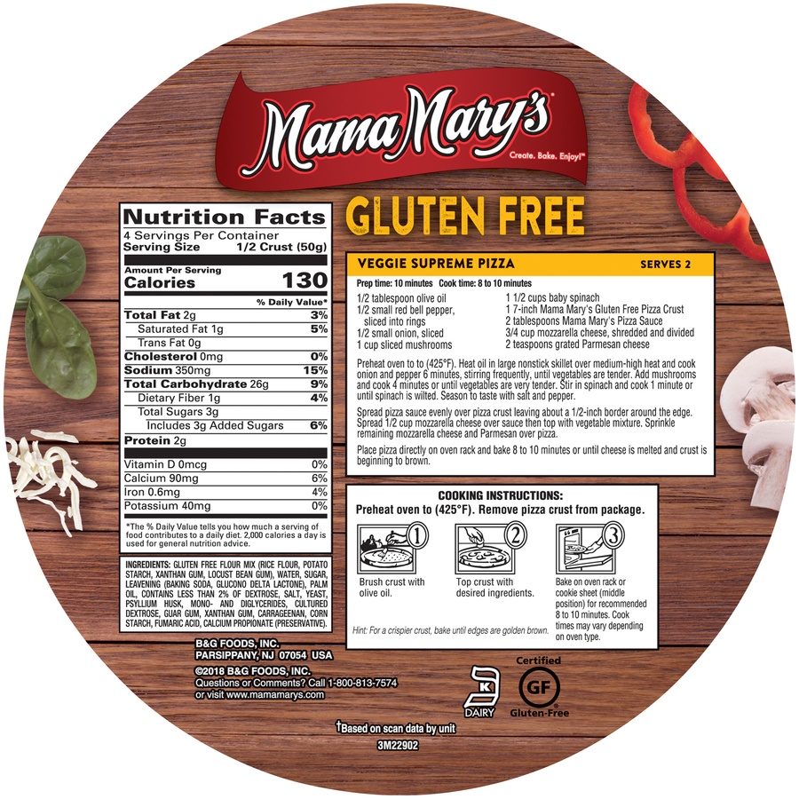 slide 2 of 4, Mama Mary's Gluten Free Thin Ready-To-Bake Pizza Crusts 2 ea, 