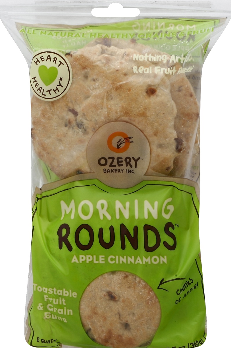 slide 3 of 3, Ozery Bakery Morning Rounds Fruit & Grain Apple Cinnamon Breakfast Buns 6 6 ea, 6 ct
