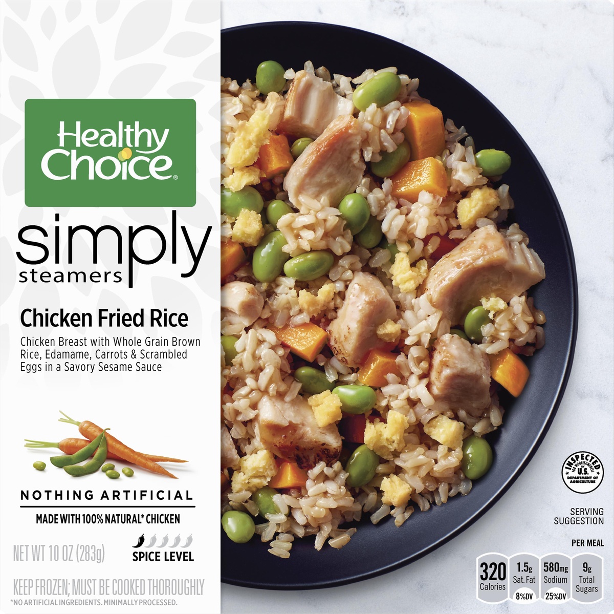 slide 7 of 8, Healthy Choice Simply Steamers Chicken Fried Rice Frozen Meal, 10 oz., 