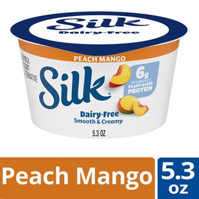 slide 1 of 3, Silk Peach Mango Soy Milk Yogurt Alternative - 5.3 Fl. Oz., 5.3 oz