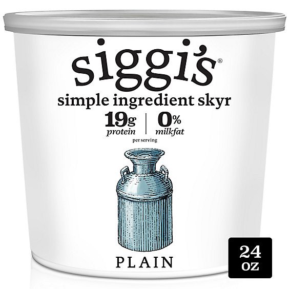 slide 1 of 1, Siggi's Plain Icelandic Skyr Nonfat Yogurt - 24 Oz, 24 oz