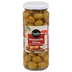 Signature Select Olives Manzanilla Stuffed With Pimiento Jar - 7 Oz