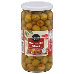 Signature Select Olives Manzanilla Stuffed With Pimiento Jar - 14 Oz