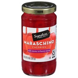 Signature Select Cherries Maraschino With Stems - 10 Oz