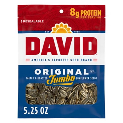 slide 1 of 1, David Roasted And Salted Original Jumbo Sunflower Seeds - 5.25 Oz, 5.25 oz