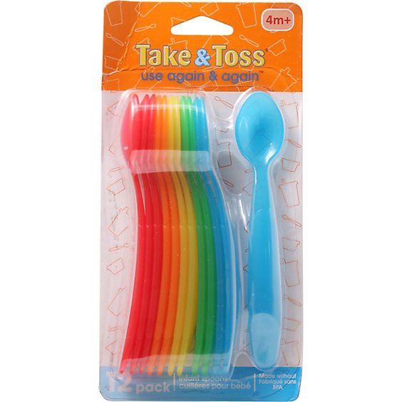 slide 1 of 1, The First Years Take & Toss Spoons - 12 Count, 12 ct