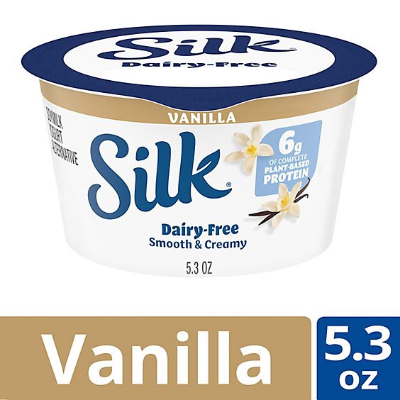 slide 1 of 1, Silk Vanilla Soy Milk Yogurt Alternative - 5.3 Fl. Oz., 5.3 oz