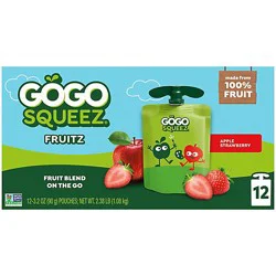 Gogo Squeez Applesauce Apple Strawberry - 12-3.2 Oz