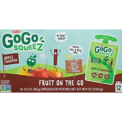 Gogo Squeez Applesauce Apple Cinnamon - 12-3.2 Oz