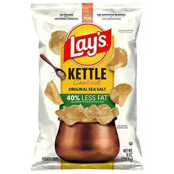 Lays Potato Chips Kettle Cooked Original Less Fat - 8 Oz