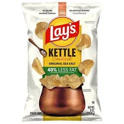 Lays Potato Chips Kettle Cooked Original Less Fat - 8 Oz