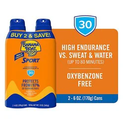 Banana Boat Sport Performance Broad Spectrum Spf 30 Clear Sunscreen Spray - 12 Oz